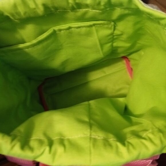 New Rainbow Clouds print Mini Backpack Sling Bag Pink Blue Green Drawstring tote - Picture 9 of 9